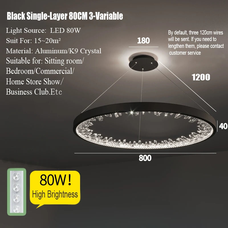 Modern Circle Rings Led Ceiling Chandelier