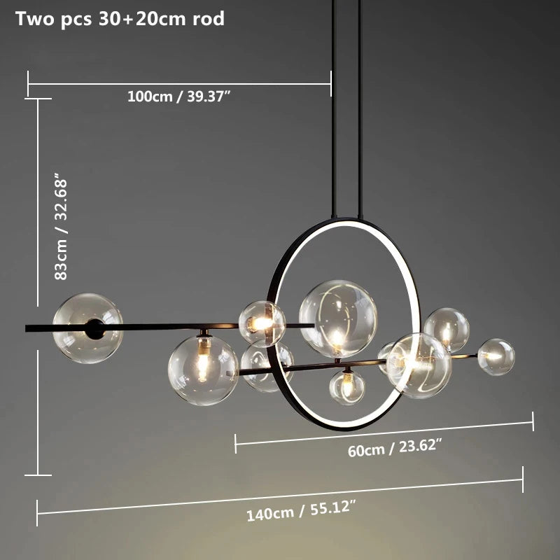 Artpad LED Pendant Lights Lamps for Ceiling Suspension Lamp Glass Ring Light Hanging Lamps for Ceiling Dining Room