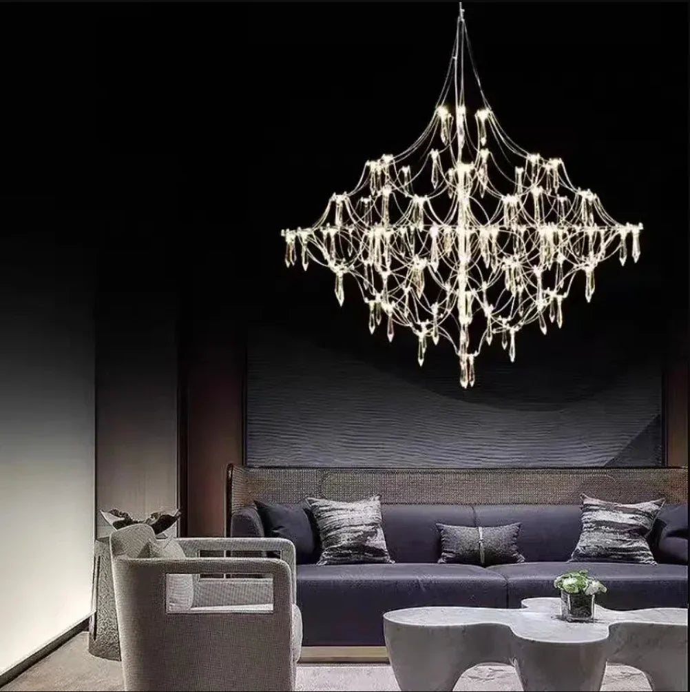 New Light Cube Gypsy Firefly Crystal Chandelier Advanced Sense Empty Living Room Light
