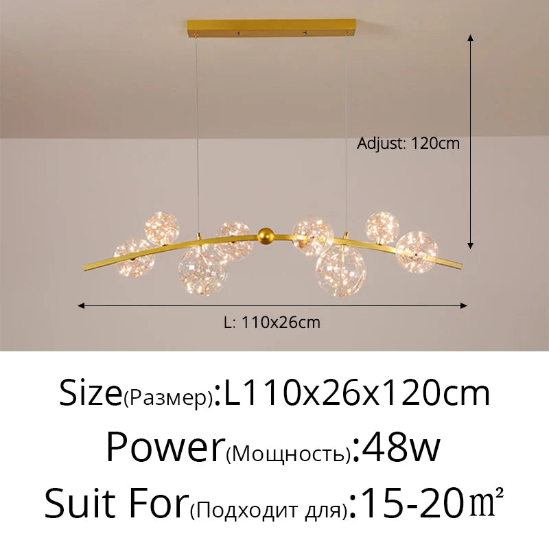 Nordic Clear Glass Ball Long LED Pendant Lamp