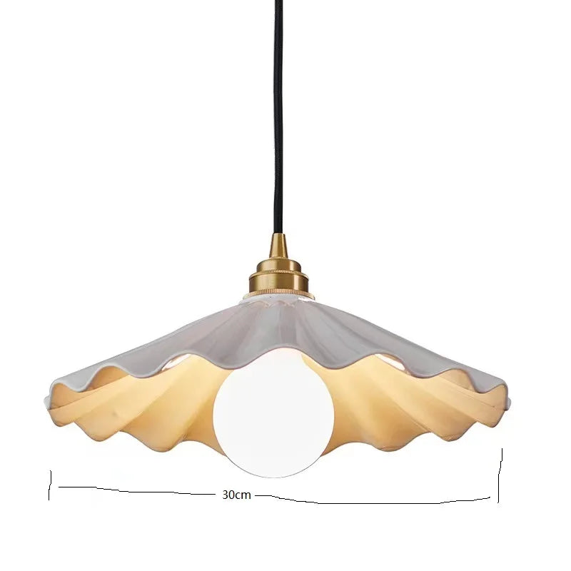 30cm Japanese Style White Ceramic LED Pendant Lights