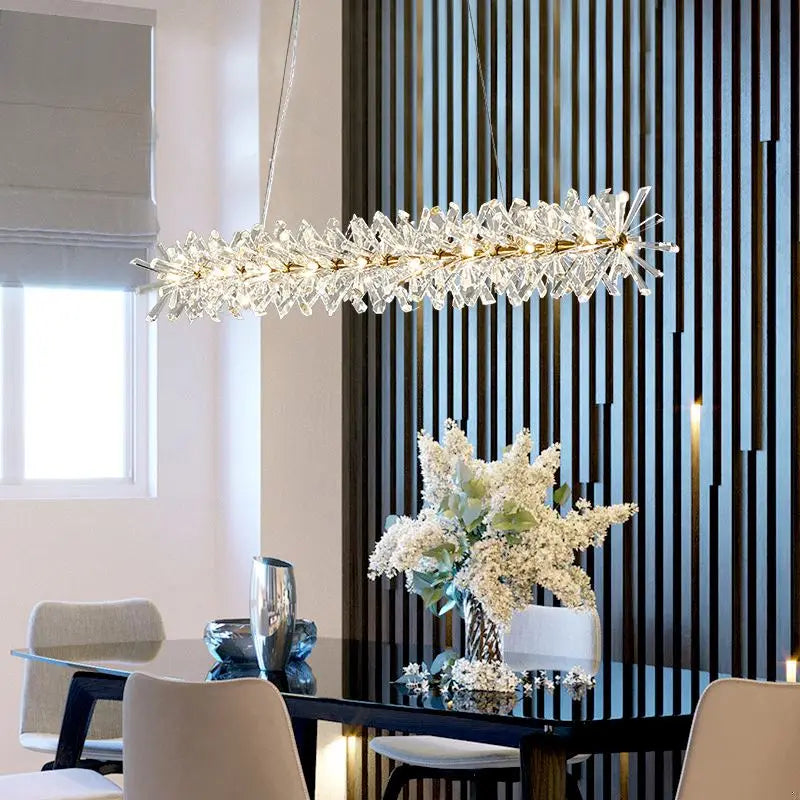 Modern lustre Flower Crystal Chandelier Nordic Luxury Hanging Lamp Indoor Lighting Home Decor For Living Room Bedroom Restaurant