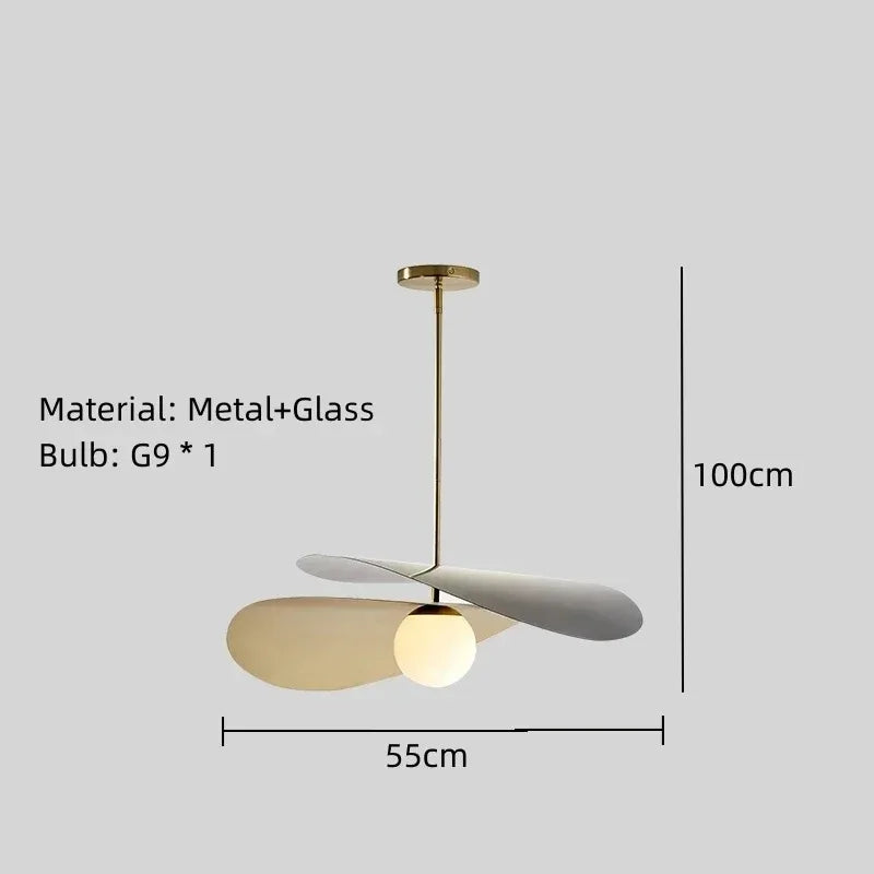 Olivia Pendant lamp French Designer Lotus Leaf Lamp loft Dining Room office table lamp Metal Bar cloth Shop Suspension hat lamp