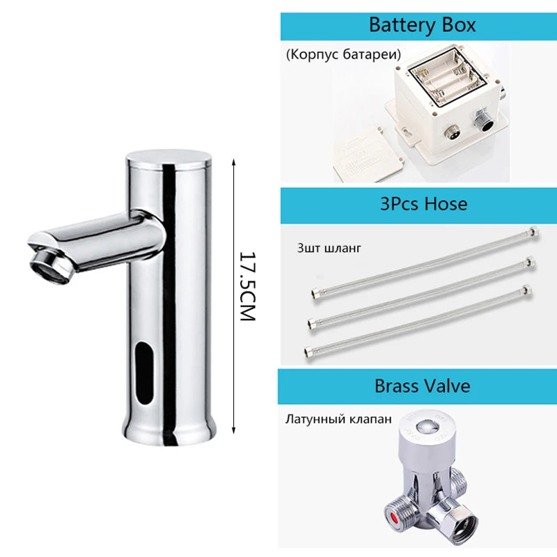OXG Bathroom Automatic Touch Free Sensor Faucet Deck Mounted Basin Faucet Hot Cold Mixer Tap Bathroom Faucet Basin Sink Faucet
