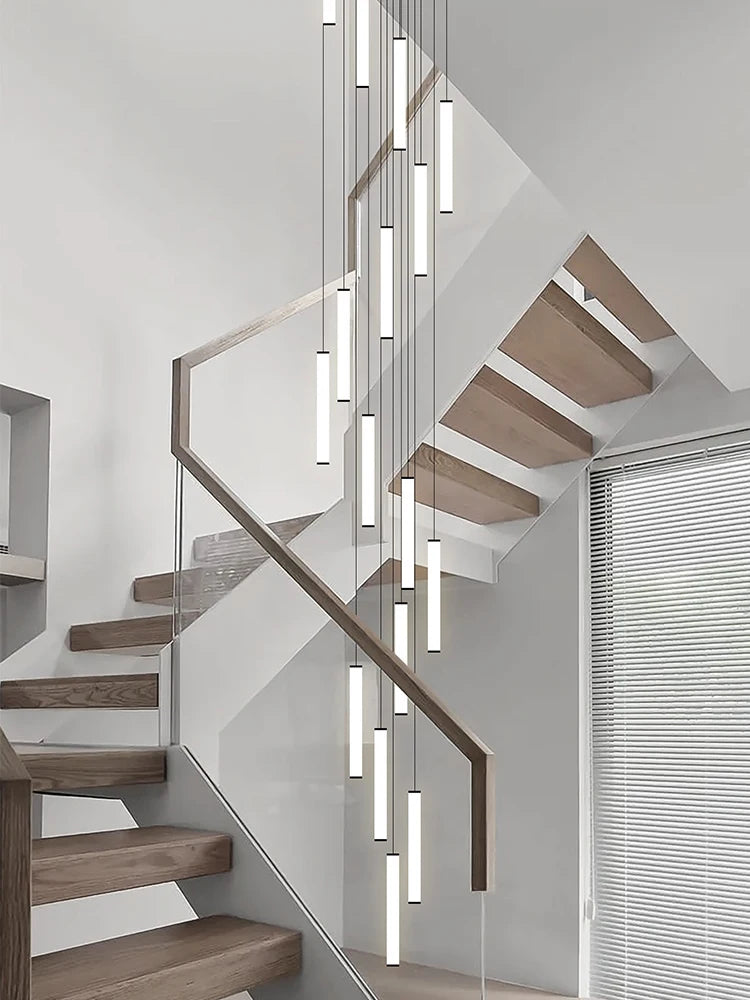 LED Long Line Chandelier Modern Staircase Lamp Hanging Ceiling Lamp Compound Living Room Home Decoration Lighting Pendant Lamp