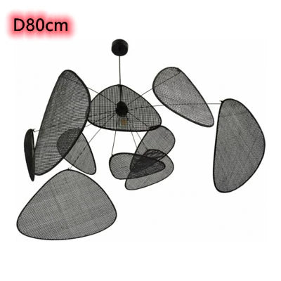 Modern Living Room Pendant Lamp Dining Room Leaf Grid Rural Hand Made Rattan Art Screen Cchandelier Bedroom Home Decor 110V 240V