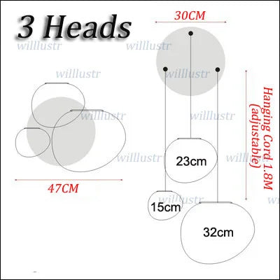 Glass Pendant Lamp Irregular Stonelike Suspension Light Hotel Lobby Mall Hall Villa Stair Living Room Hanging Ceiling Chandelier