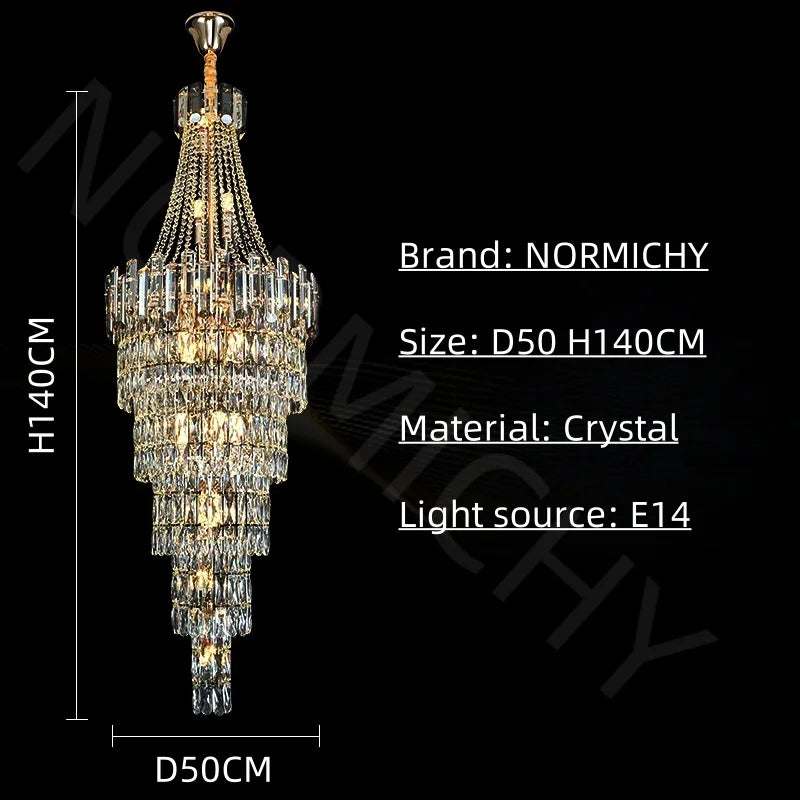 Long Crystal Chandelier
