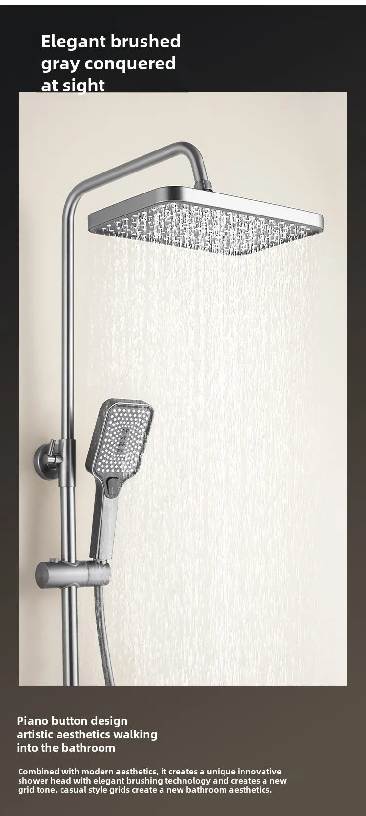 Shower Set Faucets Bathroom  Piano Button Switch Bath Shower Rain Shower Complete Bathroom Head Douche