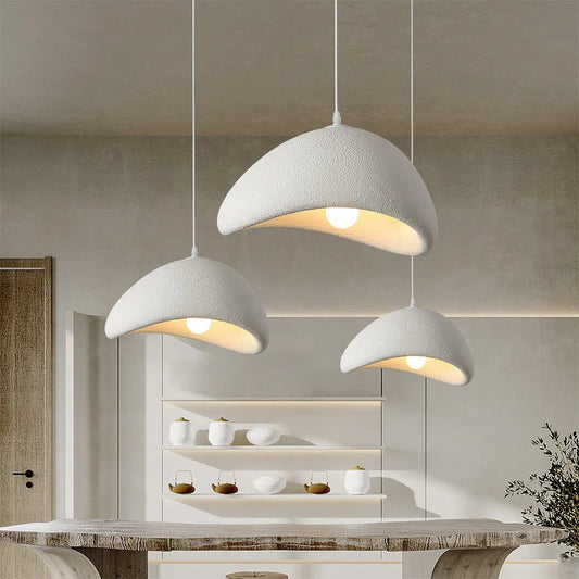 Nordic Wabi Sabi E27 Led Pendant Light Dining Room Simple Chandelier Lamp Cord Suspend Lamp For Restaurant Luminarias Fixtures