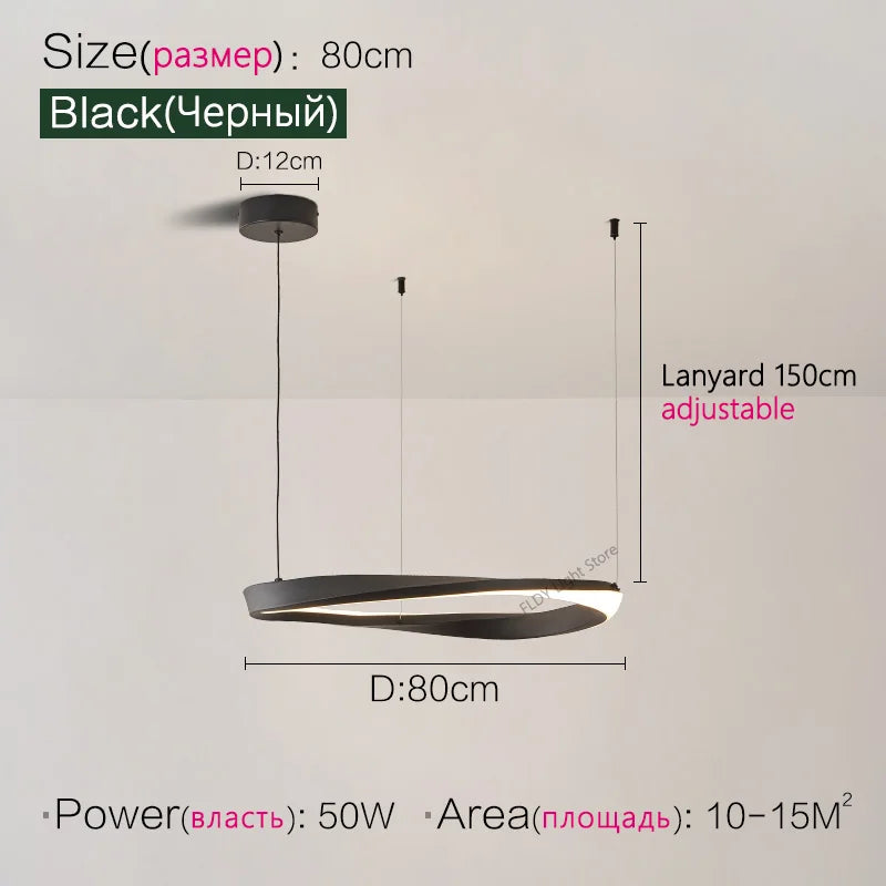Living Room Chandelier Nordic pendant lamp Modern Dining room Chandelier  Ring Lamp Bedroom Restaurant Lamps LED Ceiling lights
