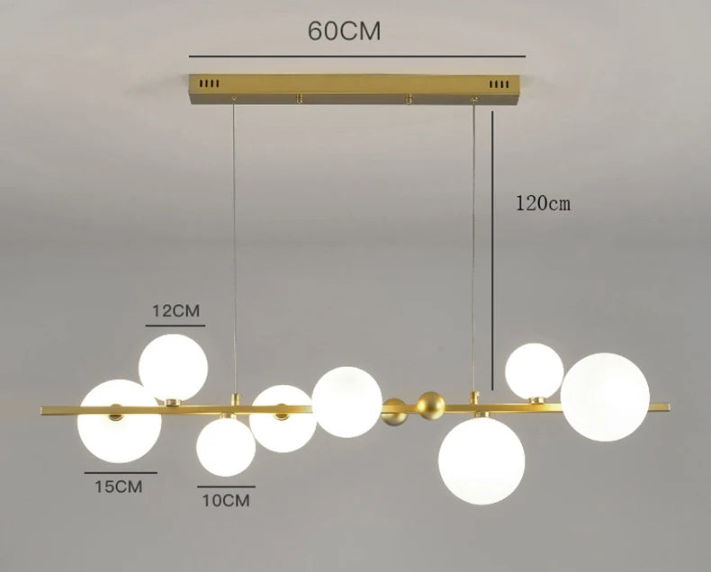 Nordic Chandeliers with 8 Oversized Glass Bulbs