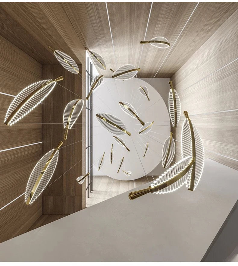 Luxury Modern Minimalist Leaf Art Chandelier