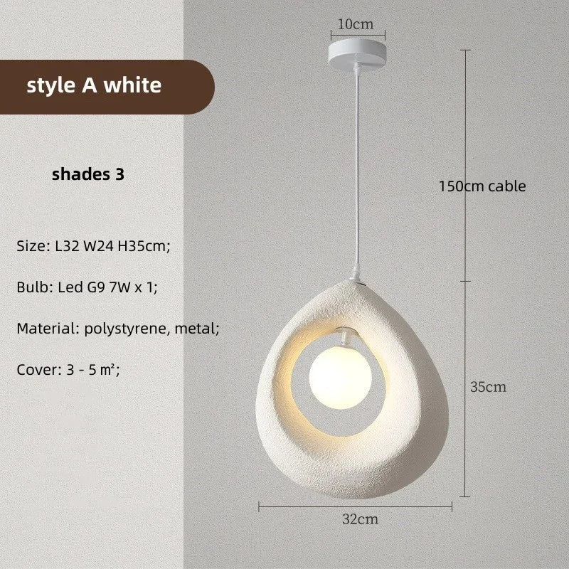 Nordic Dining Room Wabi Sabi Pendant Lights  Led Hanging Lighting Minimalism Suspend Bedroom Home Decor Indoor Lamps Fixtures