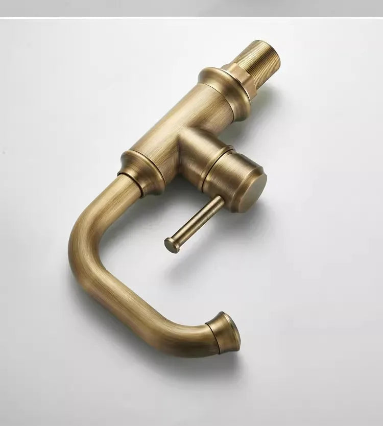 Basin Faucet Total Brass Lead Free Single Lever Hot and Cold Antique Mixer Sink Tap Bathroom Mixer