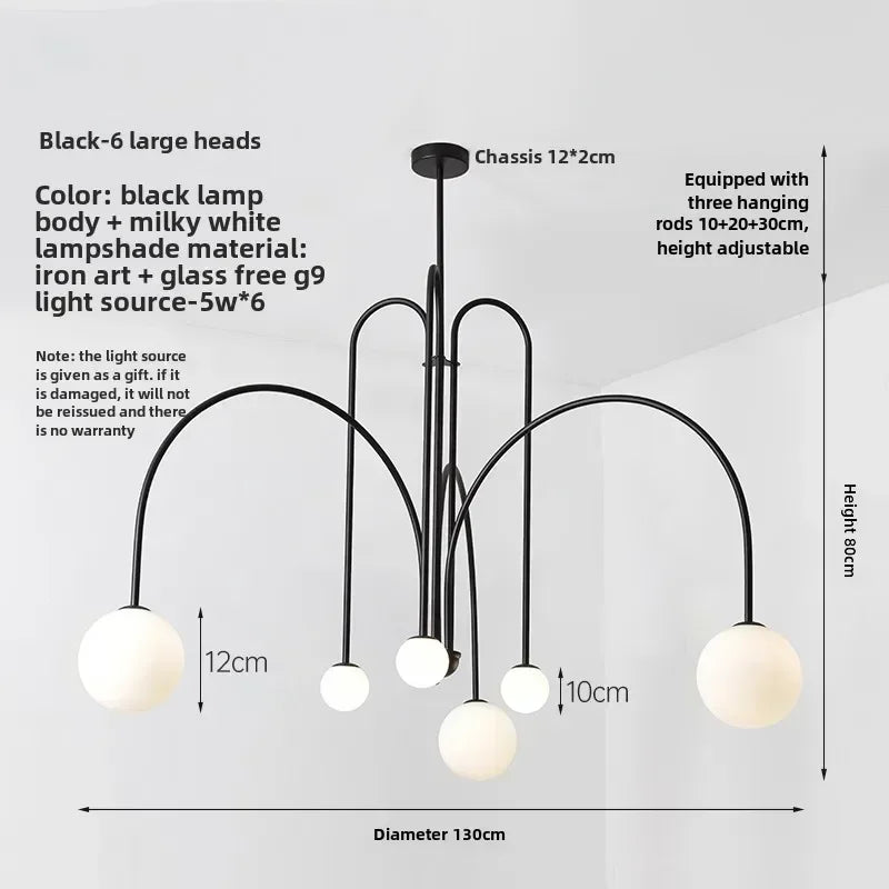 Nordic Retro LED Iron Ceiling Chandelier