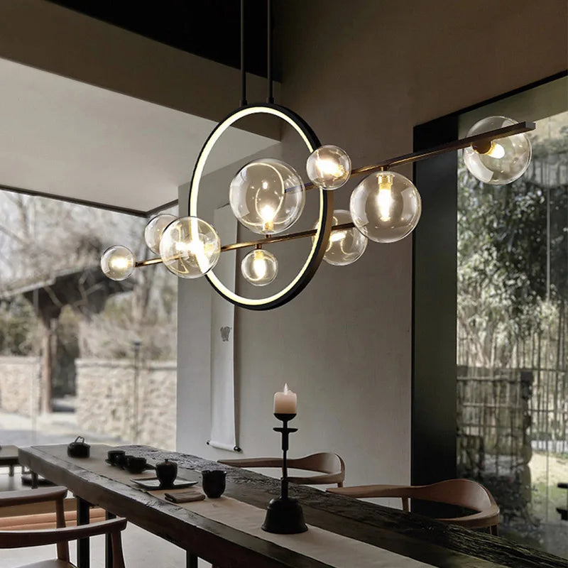 Artpad LED Pendant Lights Lamps for Ceiling Suspension Lamp Glass Ring Light Hanging Lamps for Ceiling Dining Room