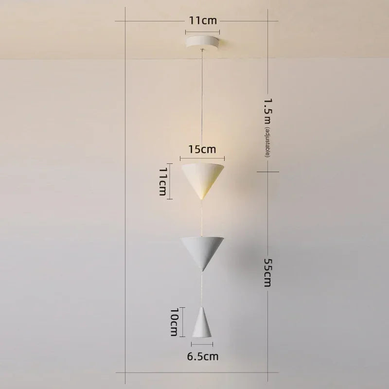 Hanging Lamp Decoration for Living Room US Plug Long Wire Design Led Pendant Lights Geometric Pendant Bedside Light Fixture