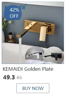 Golden Spring Pull Down Kitchen Sink Faucet Hot & Cold Mixer Crane Tap with Dual Spout Deck Mounted Hot Cold Faucets