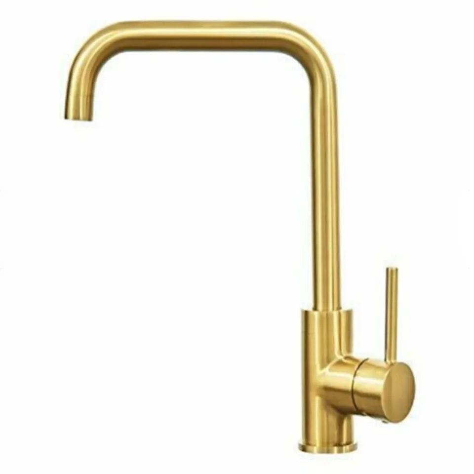 Kitchen Faucets Gold Square Single Handle Sink Faucet Stainless Steel Hot and Cold Deck Mount Water Taps Grifos De Cocina