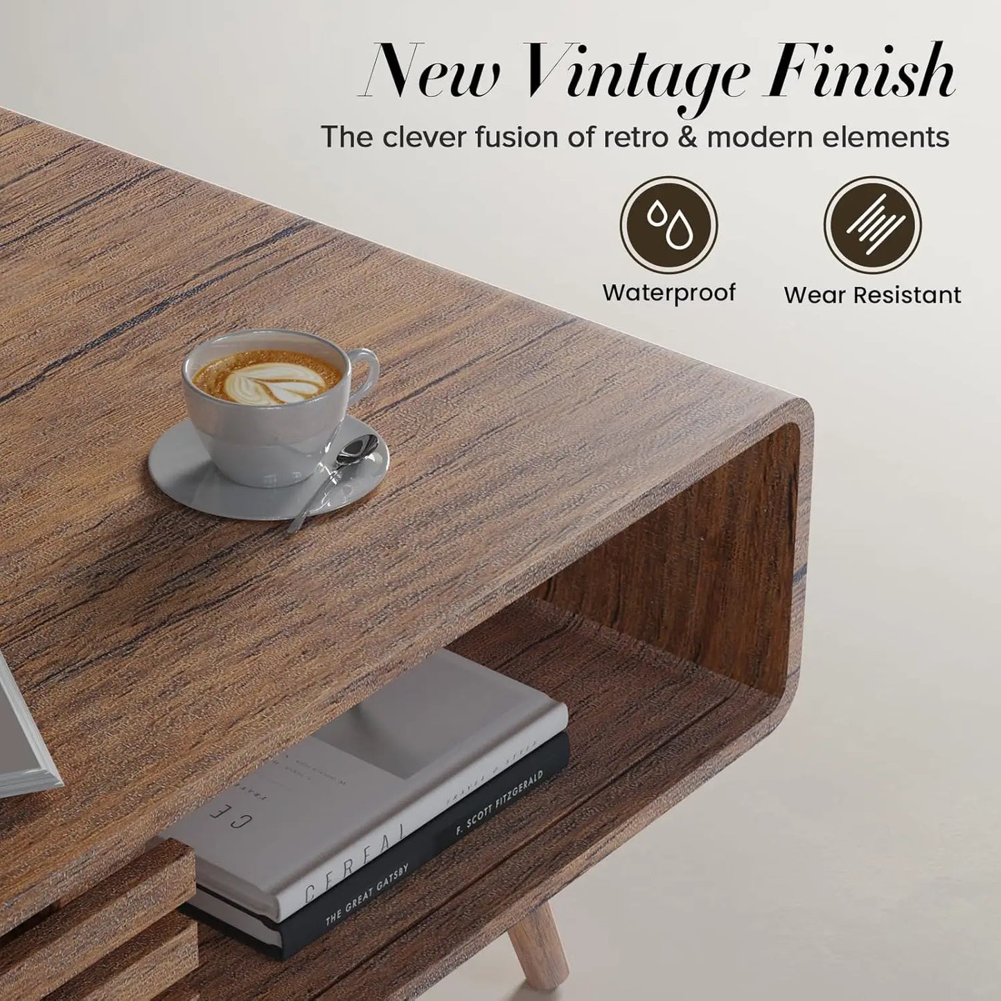 Mid Century Modern Coffee Table with Storage