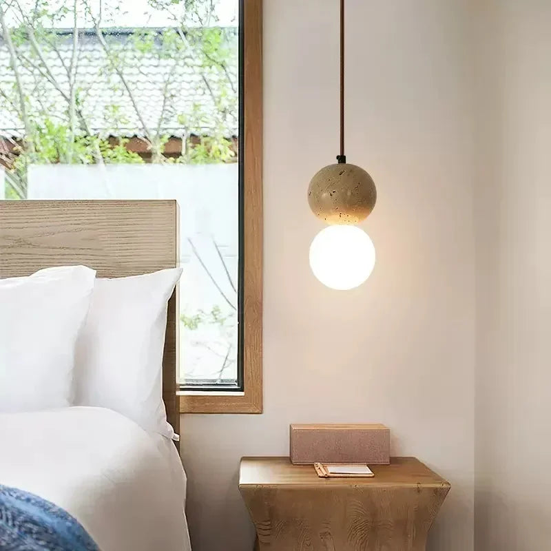 White Travertine and Marble Droplight