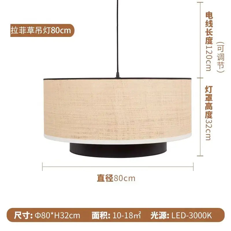Margin Pendant Japanese Linen Cloth Lamp