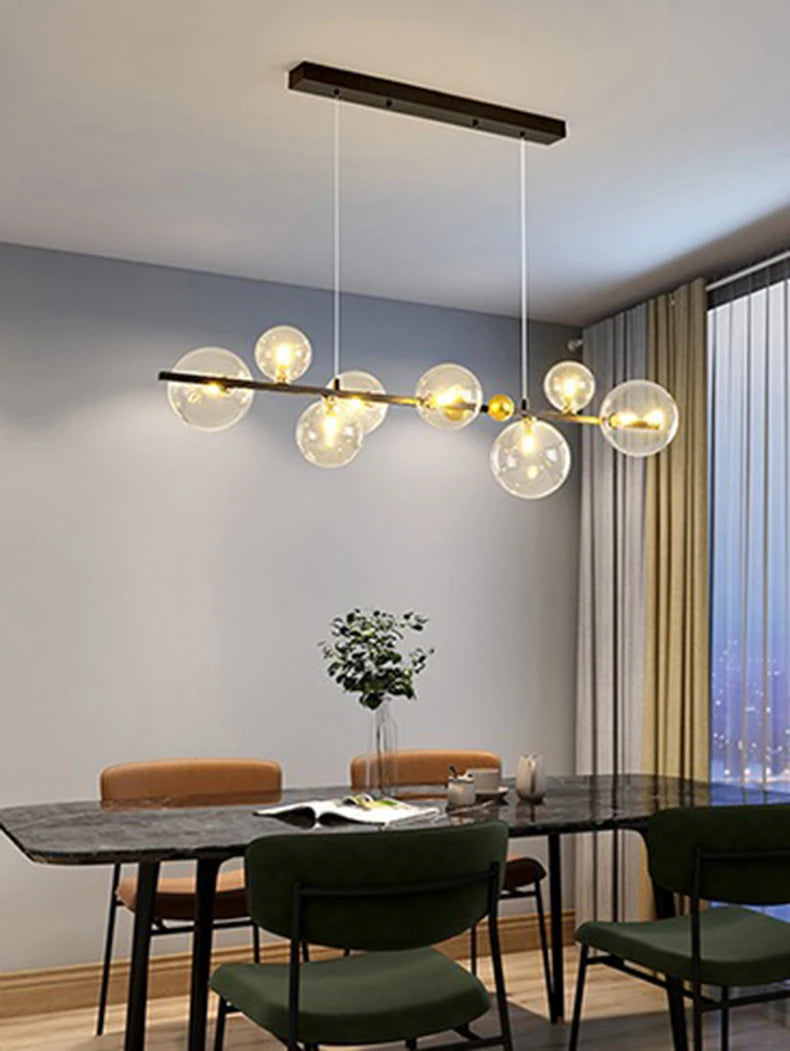 Nordic Chandeliers with 8 Oversized Glass Bulbs