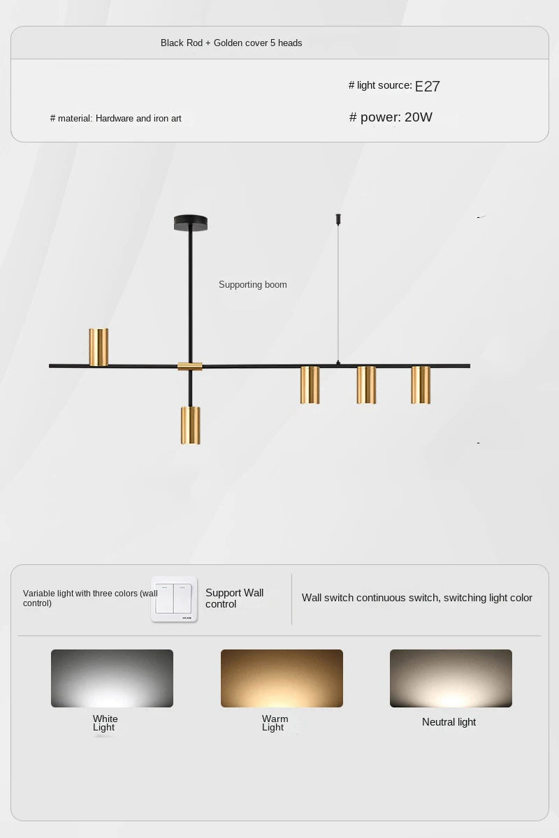 Kitchen Hanging Ceiling Lamps Simple Modern Style Long Chandelier LED Living Room Pendant Light Fixture Dining  Bar Counter Lamp
