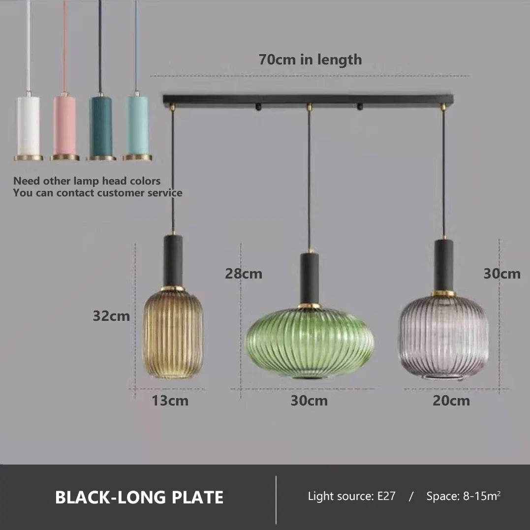 Retro Restaurant Colorfull Glass Pendant Lights