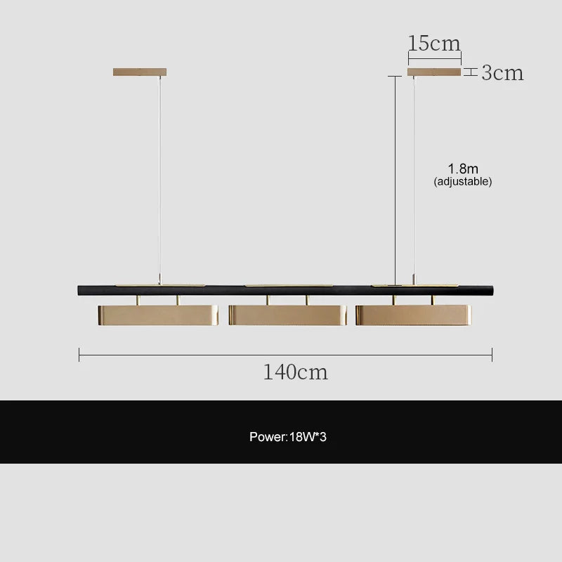 Modern Minimalist Strip LED Chandeliers Long Living Dining Room Coffee Desks Kitchen Pendant Lights Home Indoor Lighting Fixture
