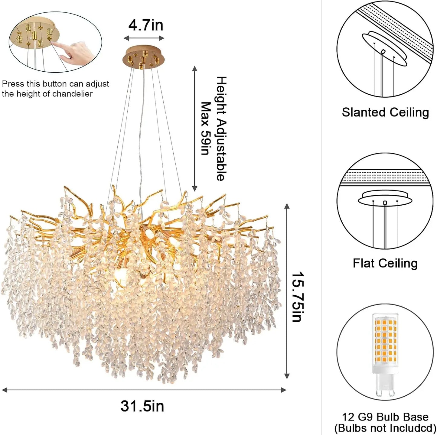 Luxury Tree Branch Crystal Chandeliers