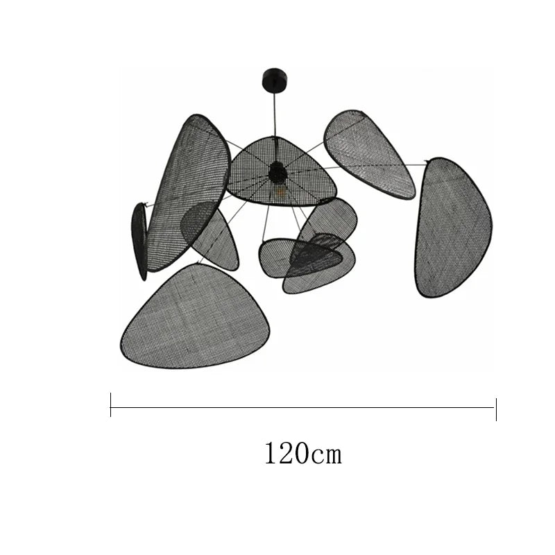 New Chinese Style Pendant Lights Black Rattan Suspension Luminaire for Restaurant Dining Room Home Decor Designer Light Fixtures