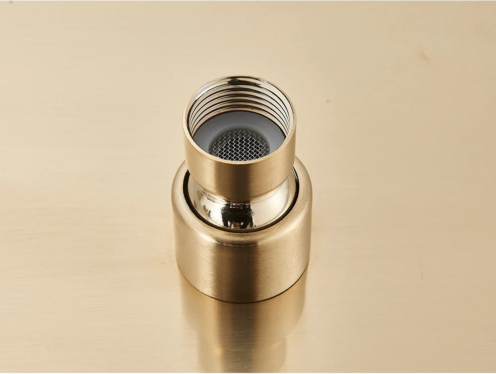 POIQIHY Brushed Golden Shower Faucets Wall Mount Concealed Shower Set Rainfall Bath Shower Mixers 2-3 ways Bathroom Mixer Tap