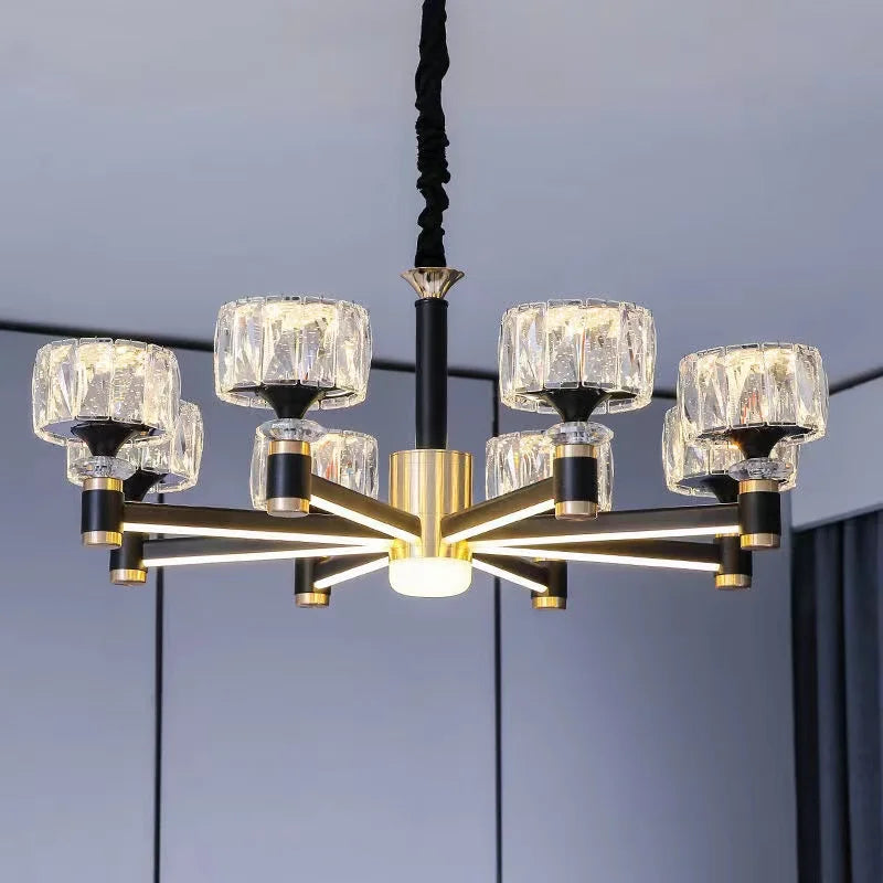 Nordic LED Luxury Living Room in Gold and Black