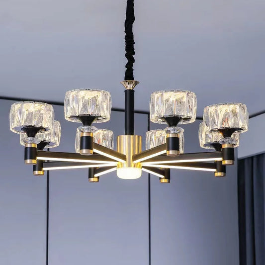 Nordic LED Luxury Living Room in Gold and Black