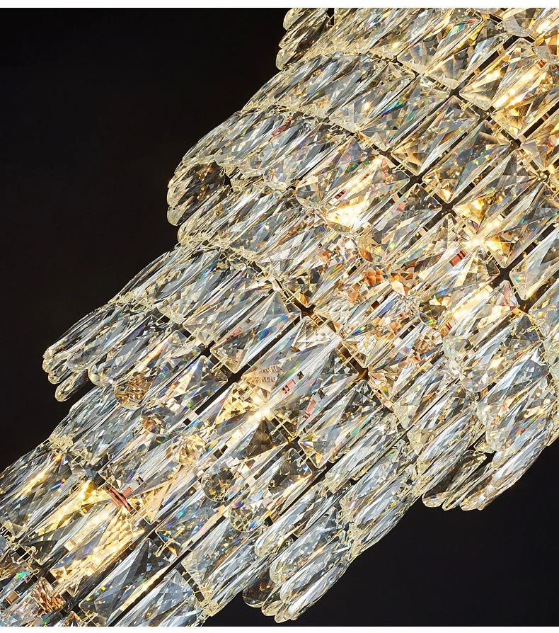 Long Crystal Chandelier