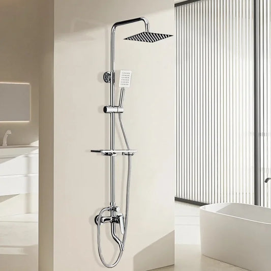 Black/Chrome Plating Bathroom Shower Set Household Copper  Faucet Wall-mounted Bathtub  Rain