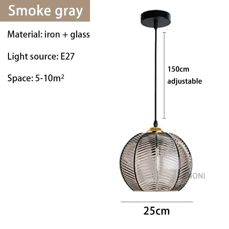 Nordic Modern Striped Glass Chandelier