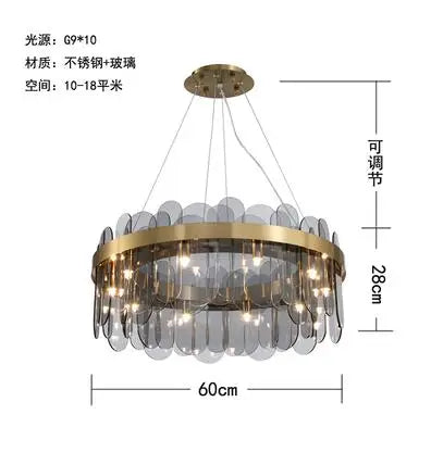 Nordic Smoke Grey Glass Chandelier