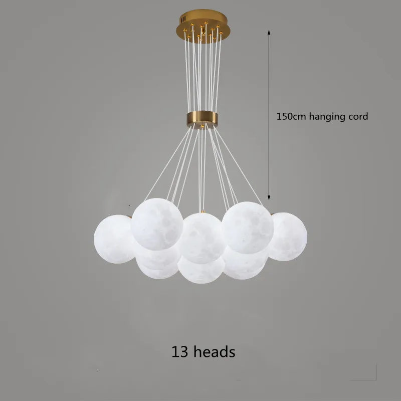 Nordic Planet 3D Moon Ceiling Chandelier