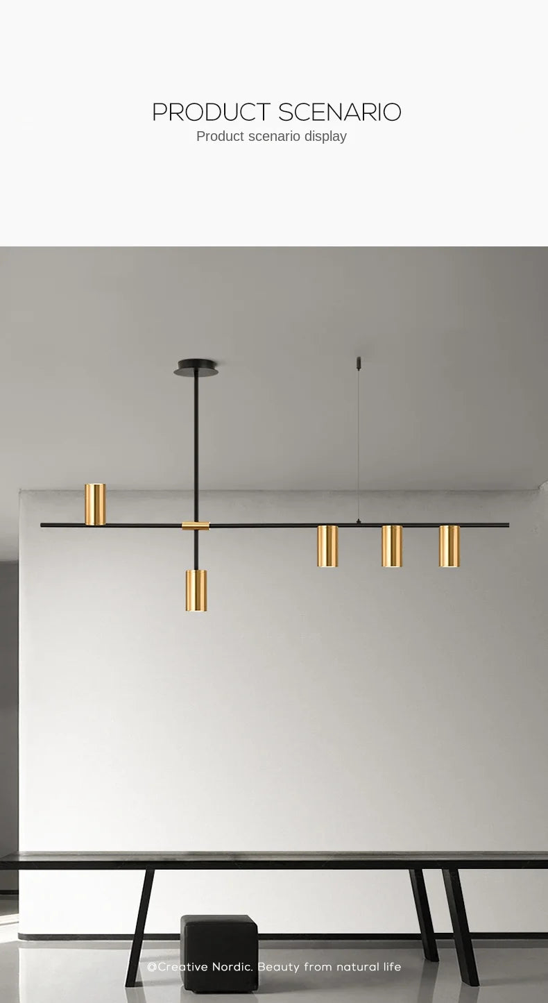 Kitchen Hanging Ceiling Lamps Simple Modern Style Long Chandelier LED Living Room Pendant Light Fixture Dining  Bar Counter Lamp