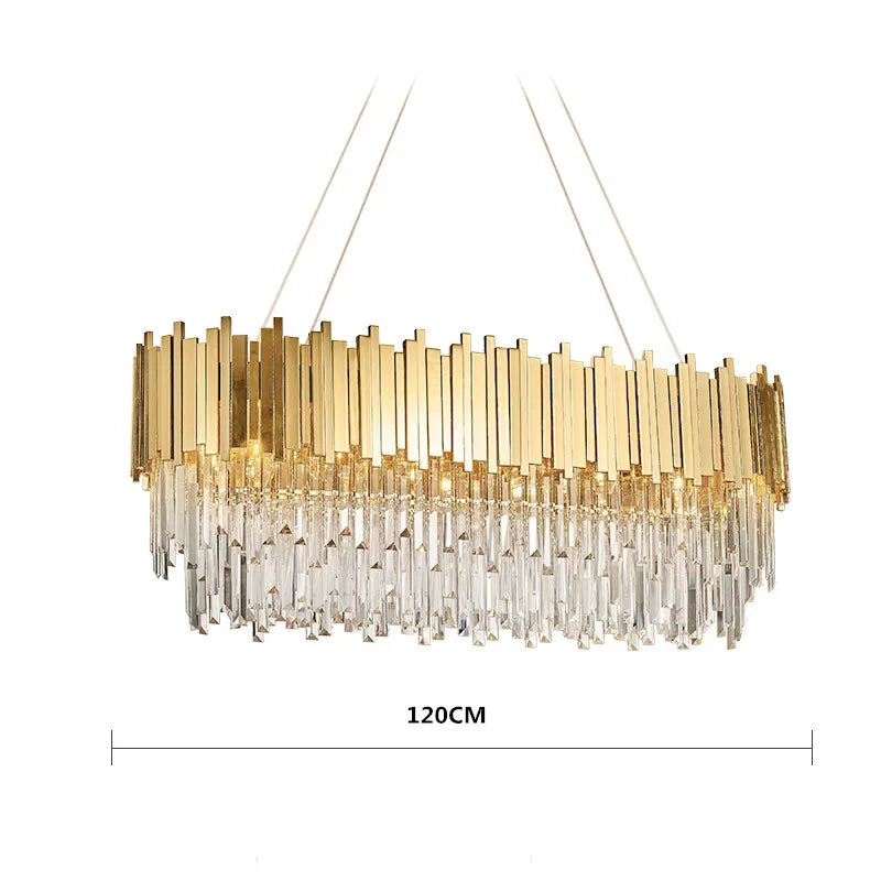 Luxury Gold Plated Crystal Led Pendant Lights