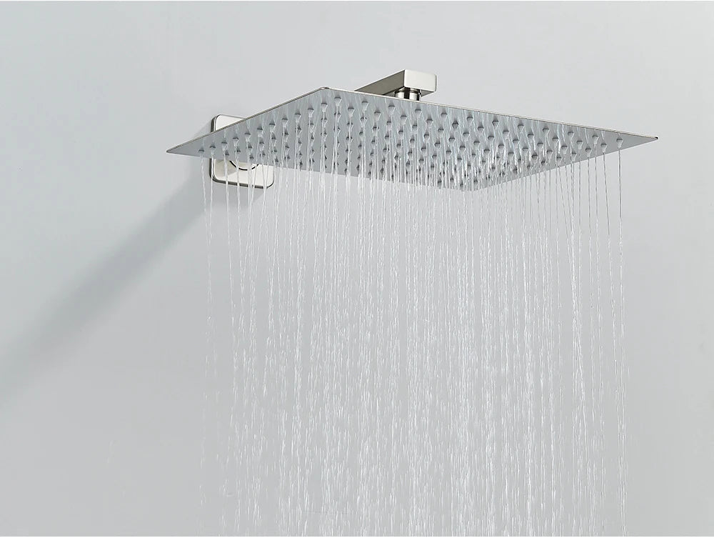 Black Golden Bathroom Faucet Rainfall Shower Faucet Mixer Tap Brass Mixer Valve Stainless Steel Shower System Faucet