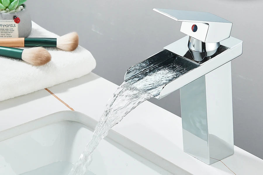 Waterfall Bathroom Sink Faucet Stainless Steel Basin Crane Tap For Bathroom Wash Basin Sink Mixer Tap