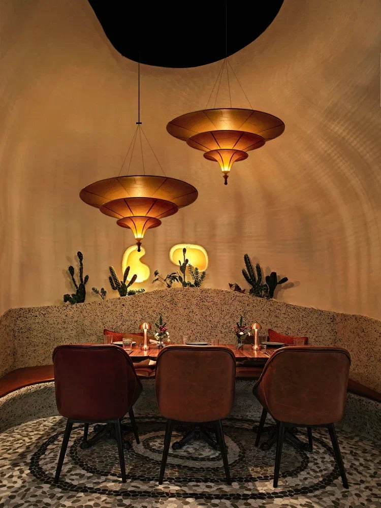 Buddhist Mood Teahouse Chandelier Southeast Asian Hanging Lamp Wabi Sabi Pendant Light for Home Staircase Decor Room Lustre