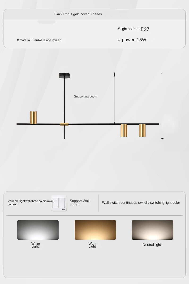 Kitchen Hanging Ceiling Lamps Simple Modern Style Long Chandelier LED Living Room Pendant Light Fixture Dining  Bar Counter Lamp