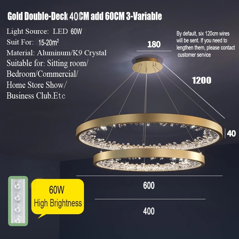 Modern Circle Rings Led Ceiling Chandelier