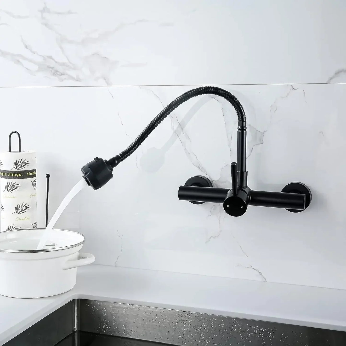 Kitchen Faucet Hot and Cold Water Household Wall Mounted Tap Bathroom Faucet Shower Faucet Bathroom Accessories