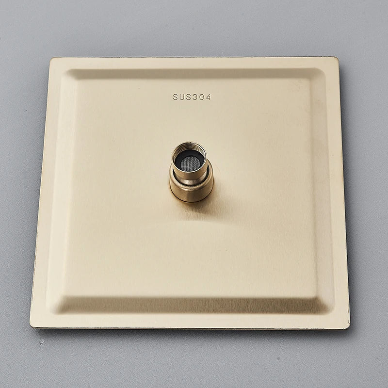 Brushed Golden Shower Faucet Bathroom Rainfall Shower Set Wall Mount